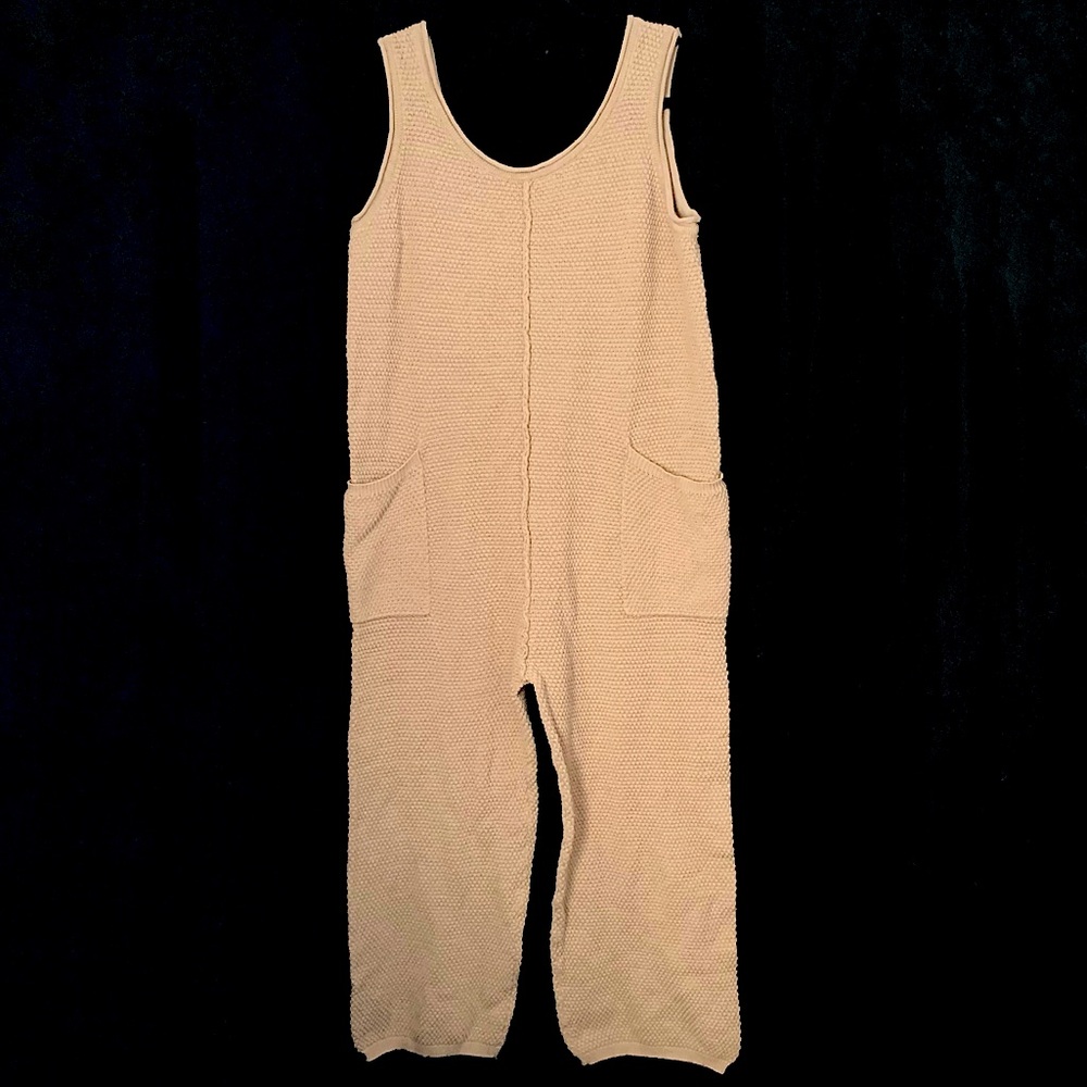 Anrabess Knit Sleeveless Cropped Leg Jumpsuit